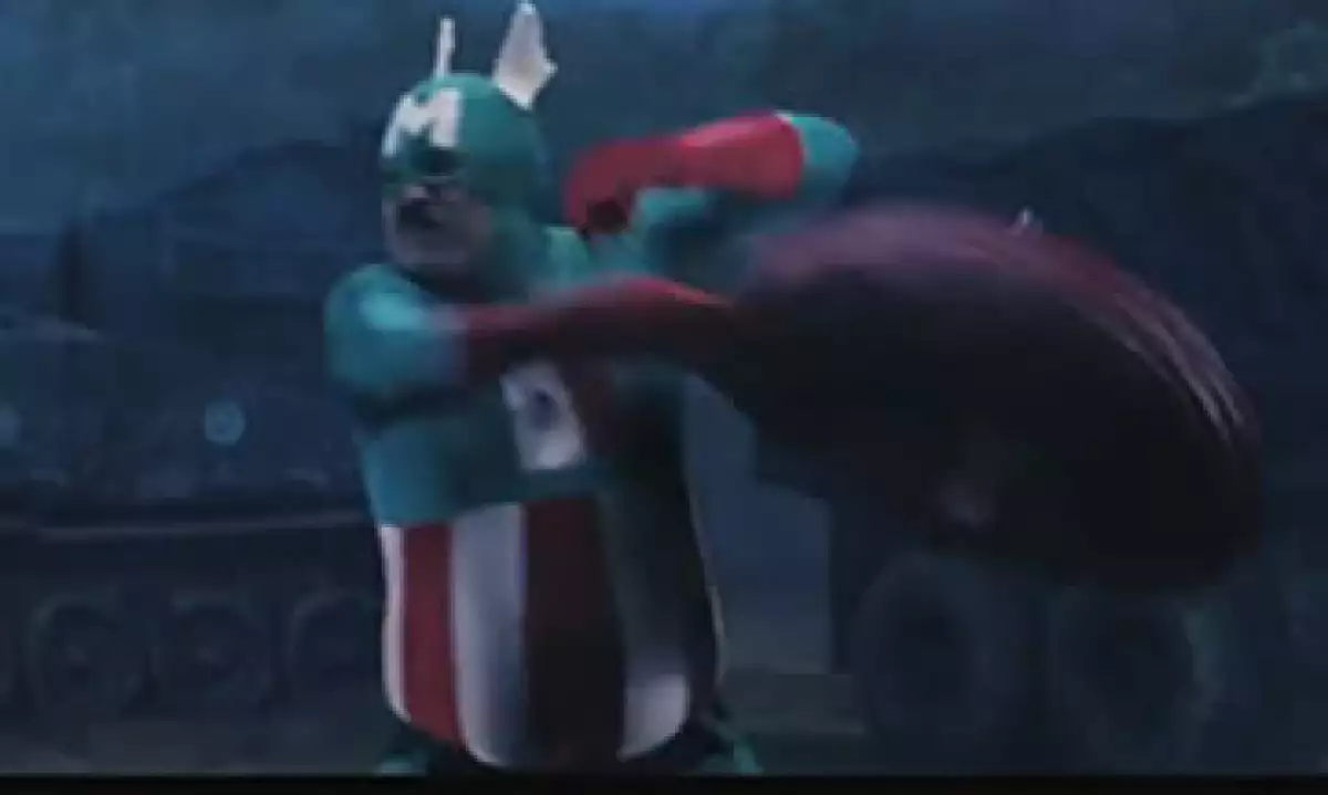 El peculiar superhéroe se vale de su sombrero para enfrentar no a uno, sino a tres personajes de Hitler. (Foto: Imagen tomada de YouTube)