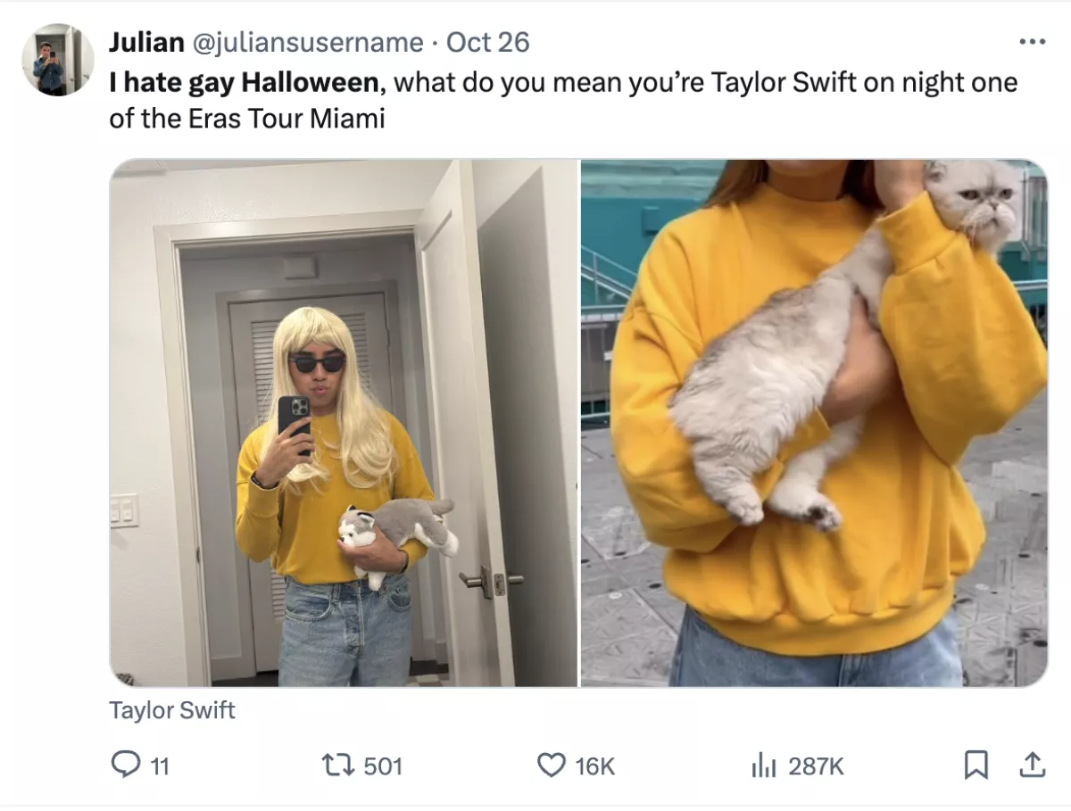  "I hate gay Halloween"