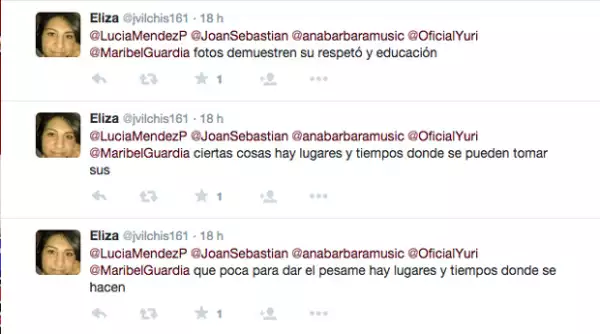 Algunas de las contestaciones de los fans de Lucía Mendez.