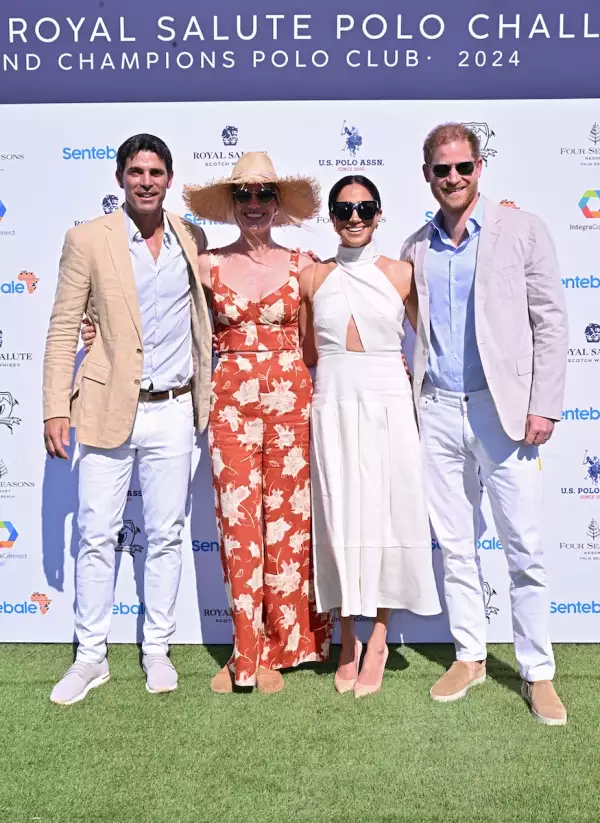 El príncipe Harry y Meghan Markle en el torneo de polo Royal Salute Polo Challenge