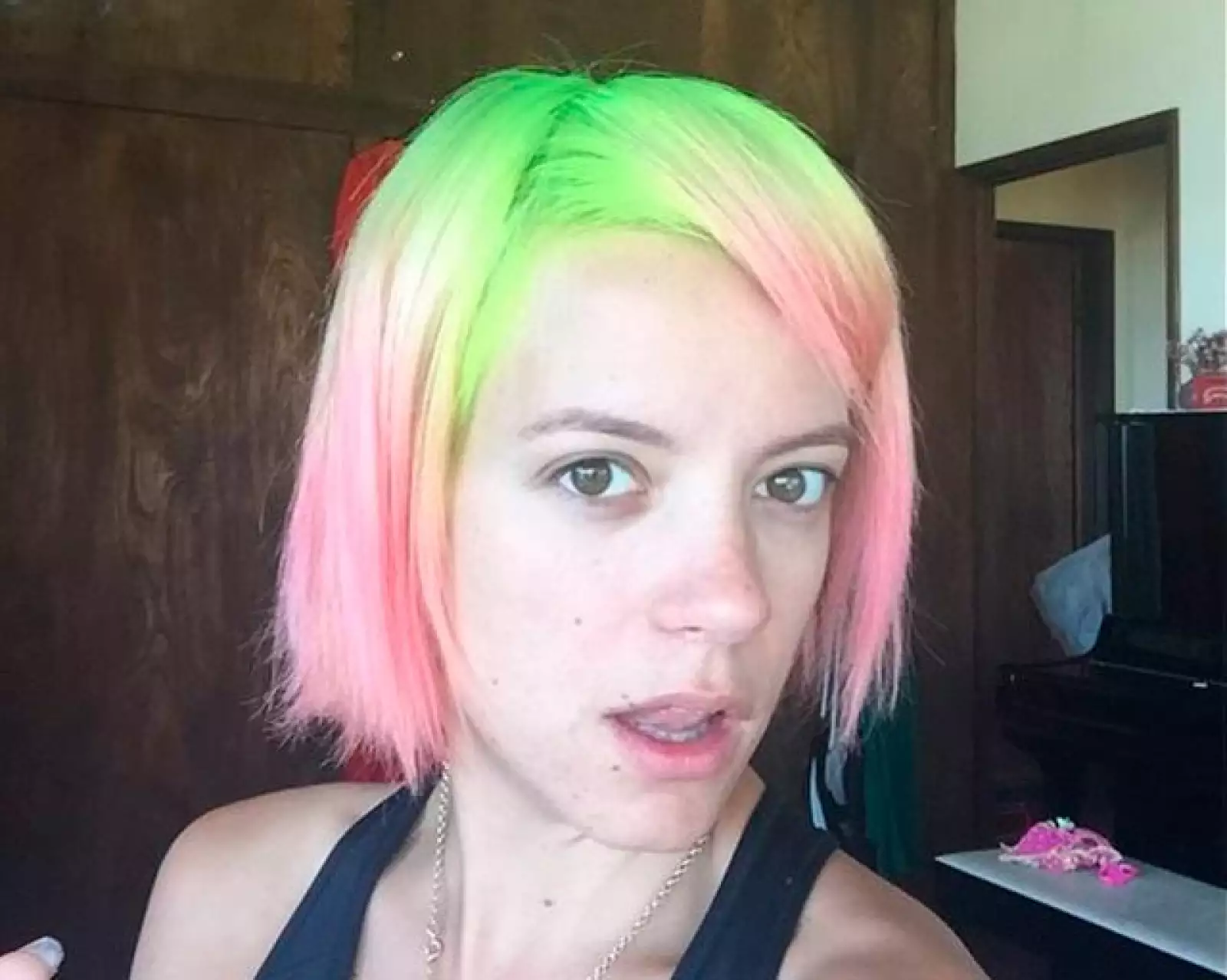 La cantante británica Lily Allen optó por este multicolor estilo.