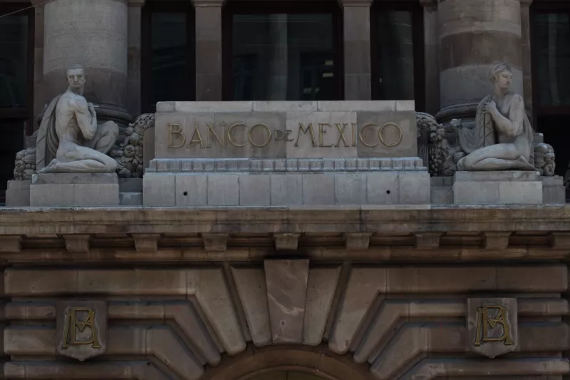 Fachada del Banco de México en CDMX.