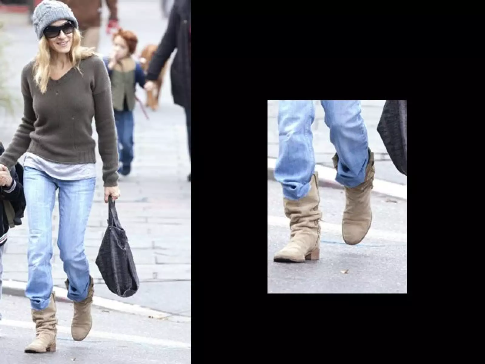 Sarah Jessica Parker usa unas ´ vaqueras ´  con jeans casual pero trendy.