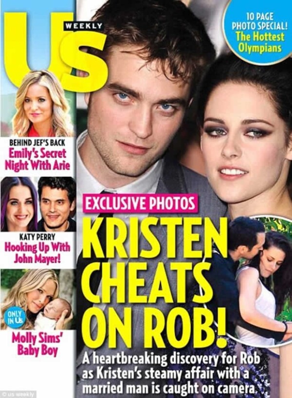 Esta es la portada de Us Weekly donde se destapó la infidelidad.