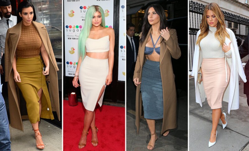 Pencil skirts o vestidos ceñidos a su figura son imperantes en el guardarropa de esta famosa familia.