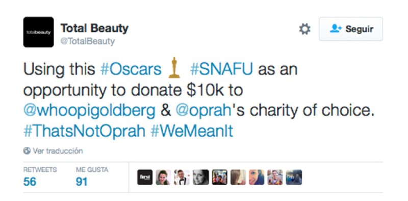 El sitio donará 10 mil dólares a la organización que Oprah y Whoopi elijan.