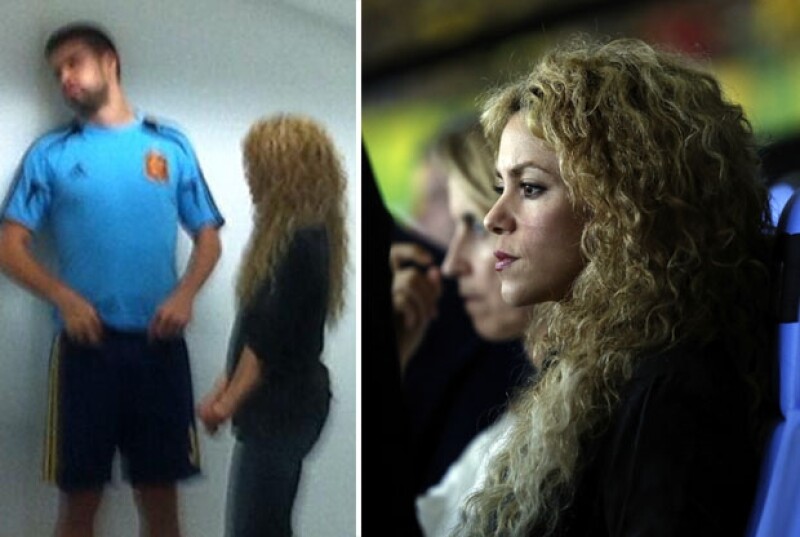 Shakira mostró su molestia al momento de la expulsión de Piqué durante la final contra Brasil y momentos después se le vio en vestidores platicando con su novio.