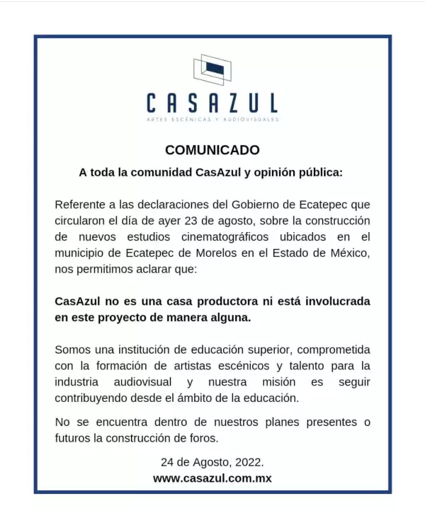 Comunicado de Casa Azul