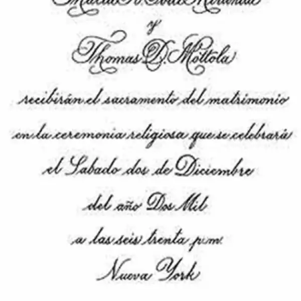 Esta fue la invitación de la boda.