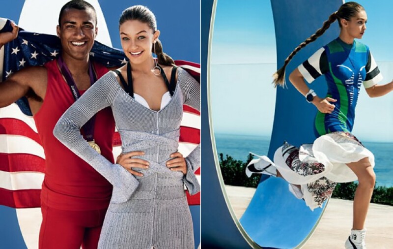 Gigi posó con el atleta Ashton Eaton
