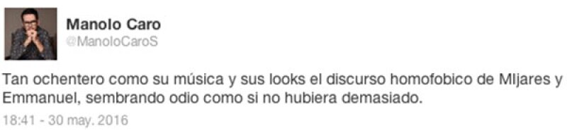 El director calificó de ochentero el comentario hecho por Emmanuel.