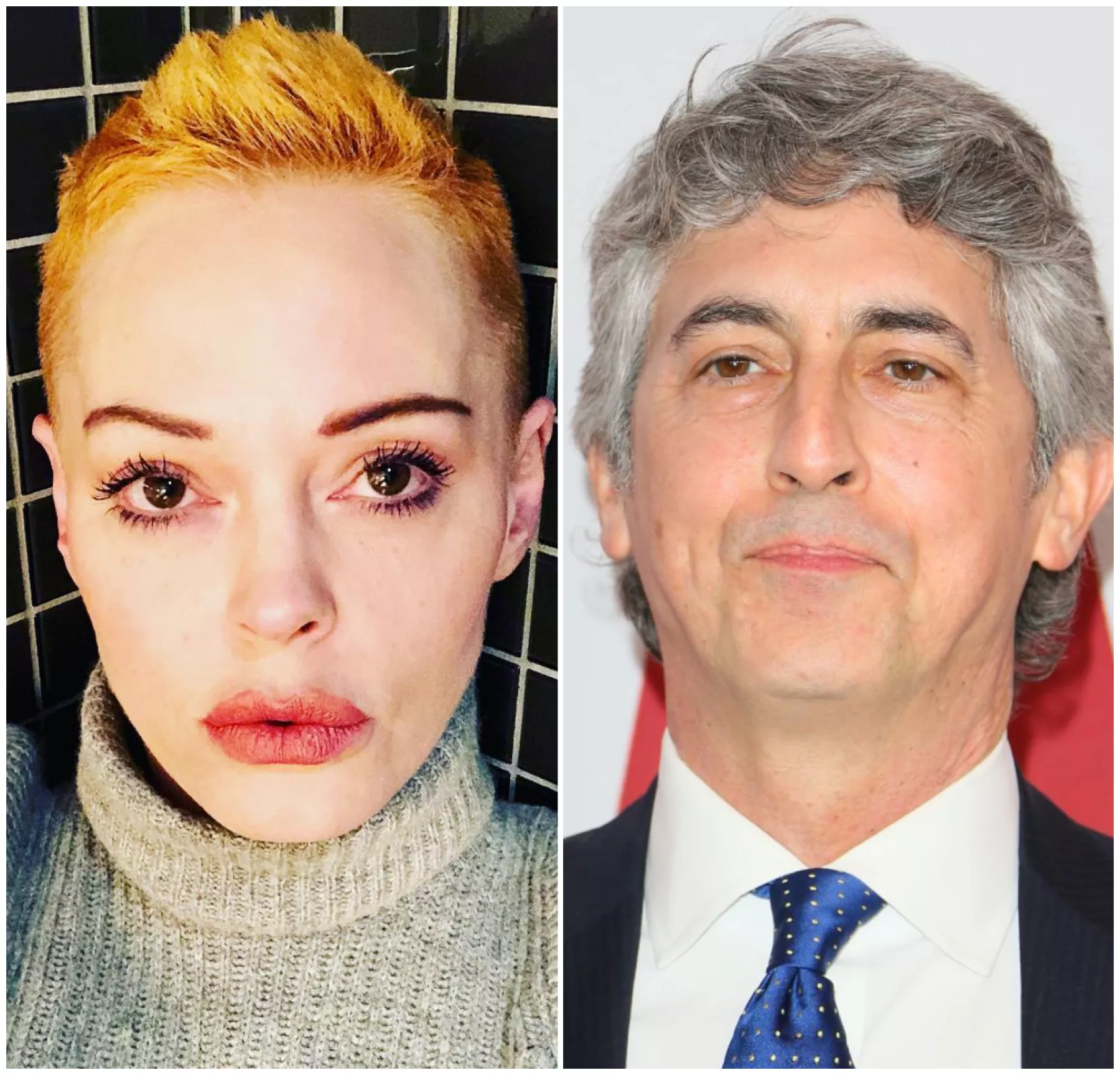 Rose McGowan y Alexander Payne.