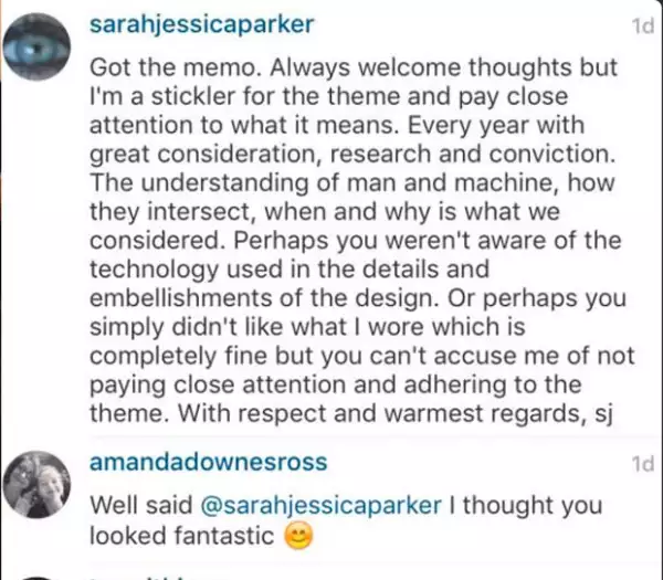 Esta fue la respuesta que Sarah dio a la blogger.