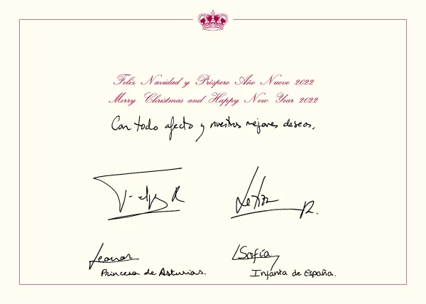 Tarjeta navideña de los Borbón