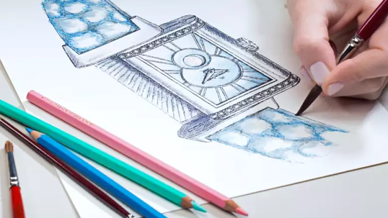 Boceto de la más reciente edición del reloj Reverso ONE