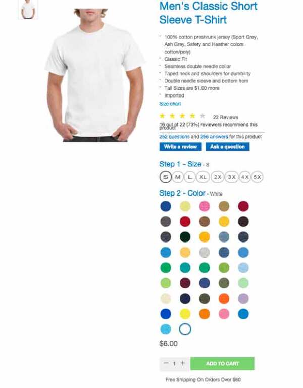 Las tshirts de Guildan las puedes pedir por Internet.