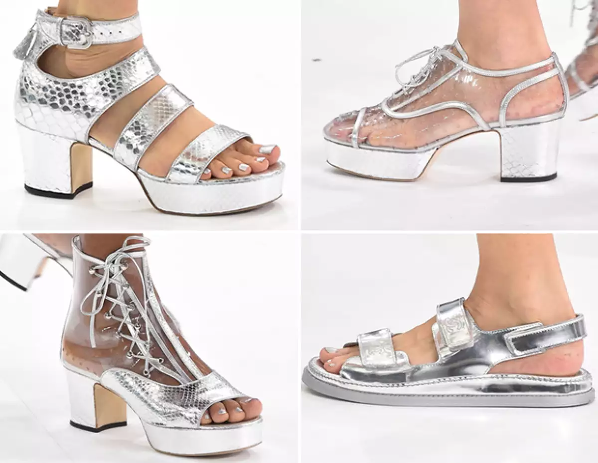 Zapatos metálicos de Chanel.