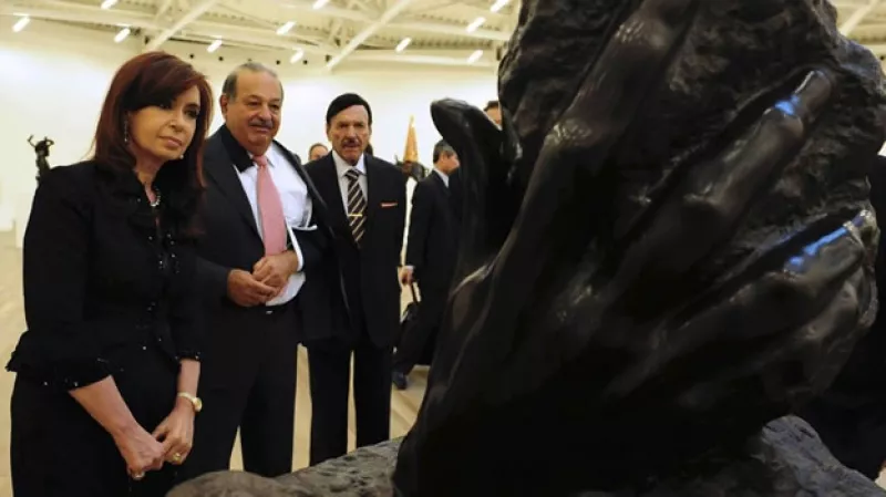 Cristina Fernández y Carlos Slim en el Museo Soumaya