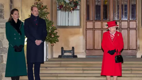 Kate Middleton, príncipe William y la reina Isabel II
