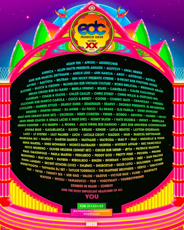cartel completo del EDC México 2025