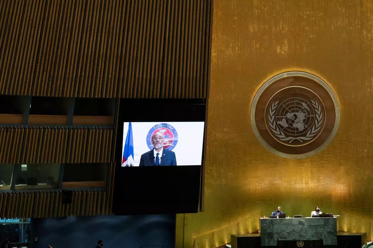 El primer ministro de Haití se dirige via remota a la Asamblea General de la ONU. 