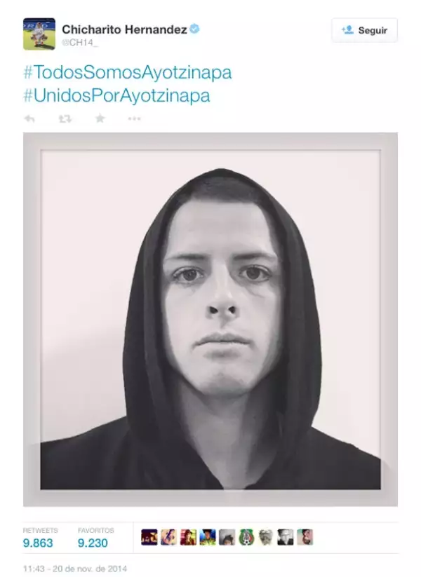 El futbolista desde lejos expresó su apoyo a la causa.