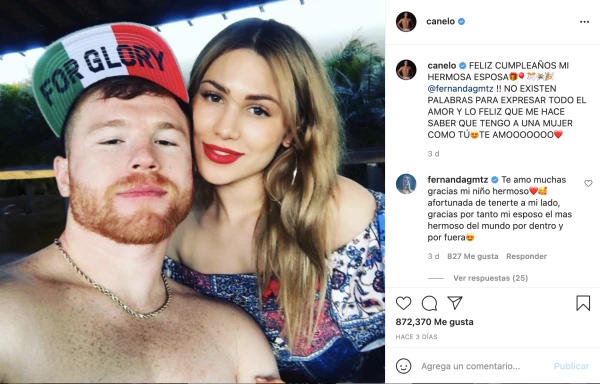 Saúl Canelo Álvarez y Fernanda Gómez