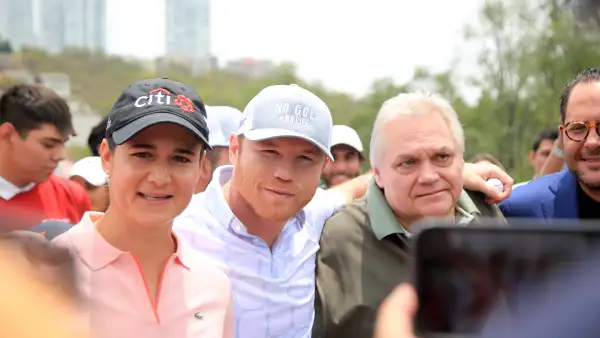 Lorena Ochoa, Saúl 'Canelo' Álvarez y Carlos Bremer