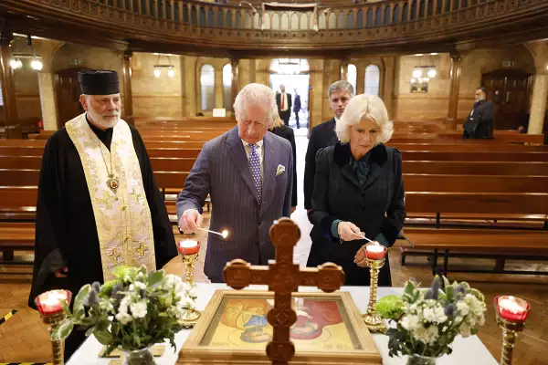 The Prince Of Wales And Duchess Of Cornwall Visit Ukrainian Catholic Cathedral