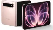 Imagen que muestra el nuevo teléfono plegable de Xiaomi, el Xiaomi 18 Fold, tanto en su forma desplegada, así como con un pequeño doblez.
