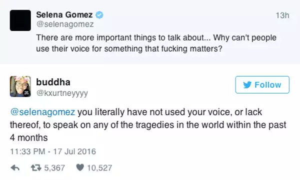 Solo unos minutos bastaron para que la gente comenzara a responderle a la cantante.