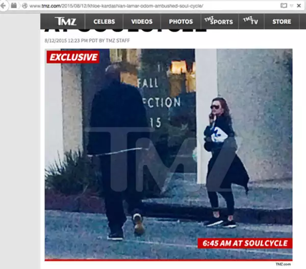 Lamar Odomo fue captado confrontando a Khloé al salir de su clase de spinning.
