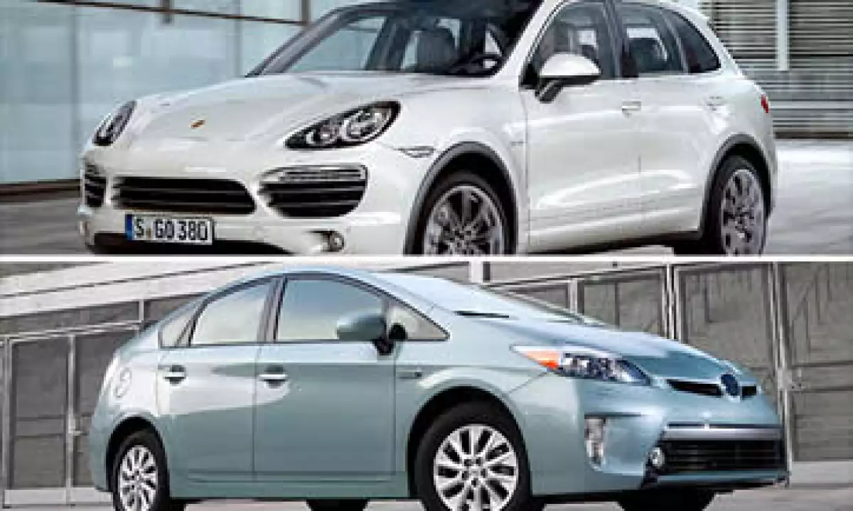 El Porsche Cayenne S Hybrid y el Toyota Prius Plug-in son las nuevas ofertas híbridas. (Foto: Cortesía Fortune)