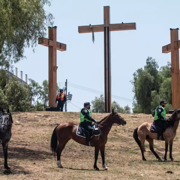 A puerta cerrada se llevo a cabo por primera vez la representación de la crucifixión de Jesús en la alcaldía Iztapalapa debido a la contingencia sanitaria para evitar contagios del Virus COVID-19 (coronavirus)