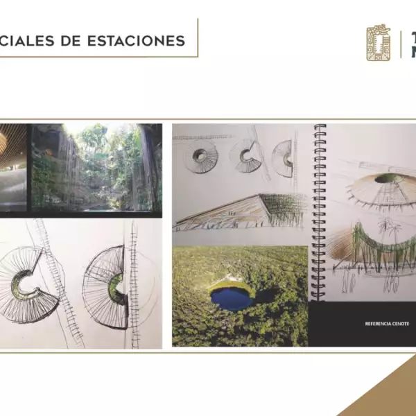 Primeros diseños de las estaciones del Tren Maya