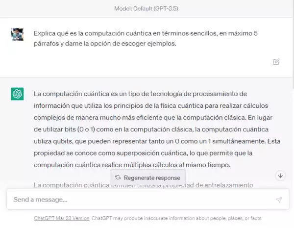 Cómo usar ChatGPT en español (captura de pantalla)