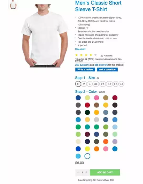 Las tshirts de Guildan las puedes pedir por Internet.
