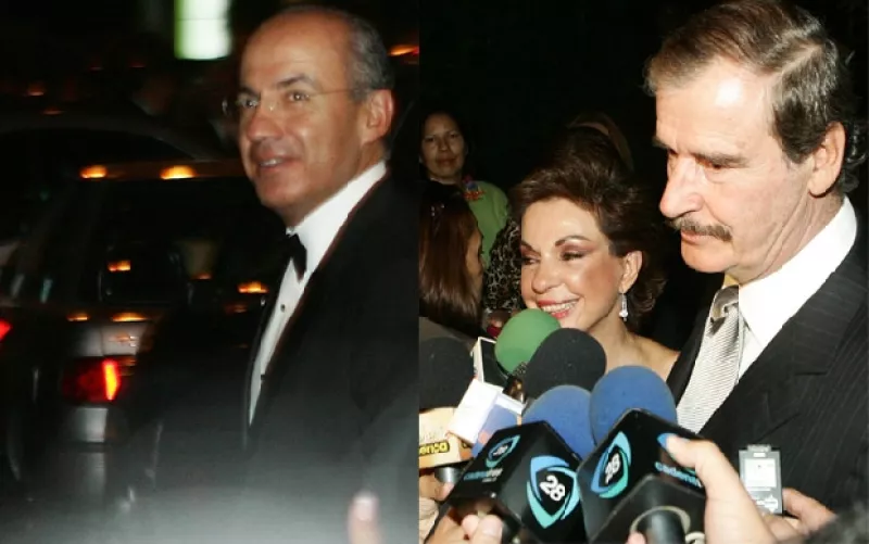 El presidente de México Felipe Calderon, Vicente Fox y Martha Sahagún también fueron invitados.