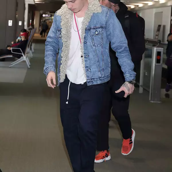 Brooklyn Beckham and David Beckham at Narita International Airport, Tokyo, Japan - 24 May 2018
