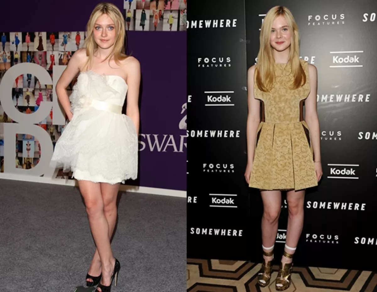 A ambas les gusta la moda, pero Elle Fanning ha sorprendido con su buen gusto a sus 12 años.