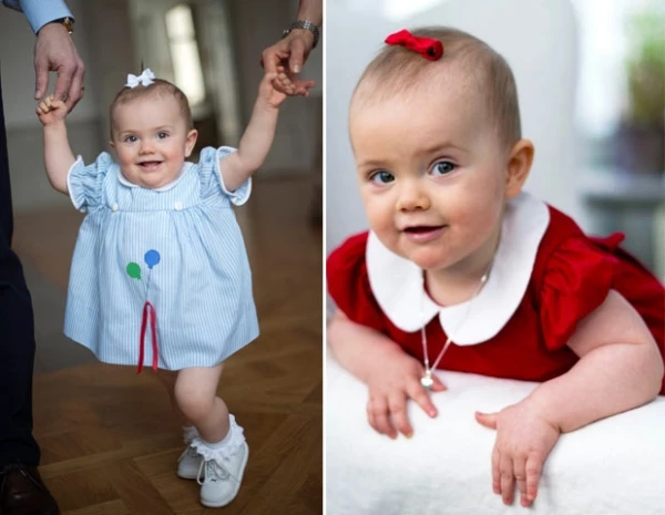 El 23 de febrero, Estelle cumplió un año y sus padres le pusieron el mismo vestido que usó Victoria cuando cumplió edad edad.
