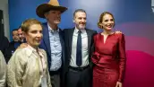 En la imagen, el alcalde Adrián de la Garza, su esposa y el expresidente Vicente Fox y Martha Sahagún.
