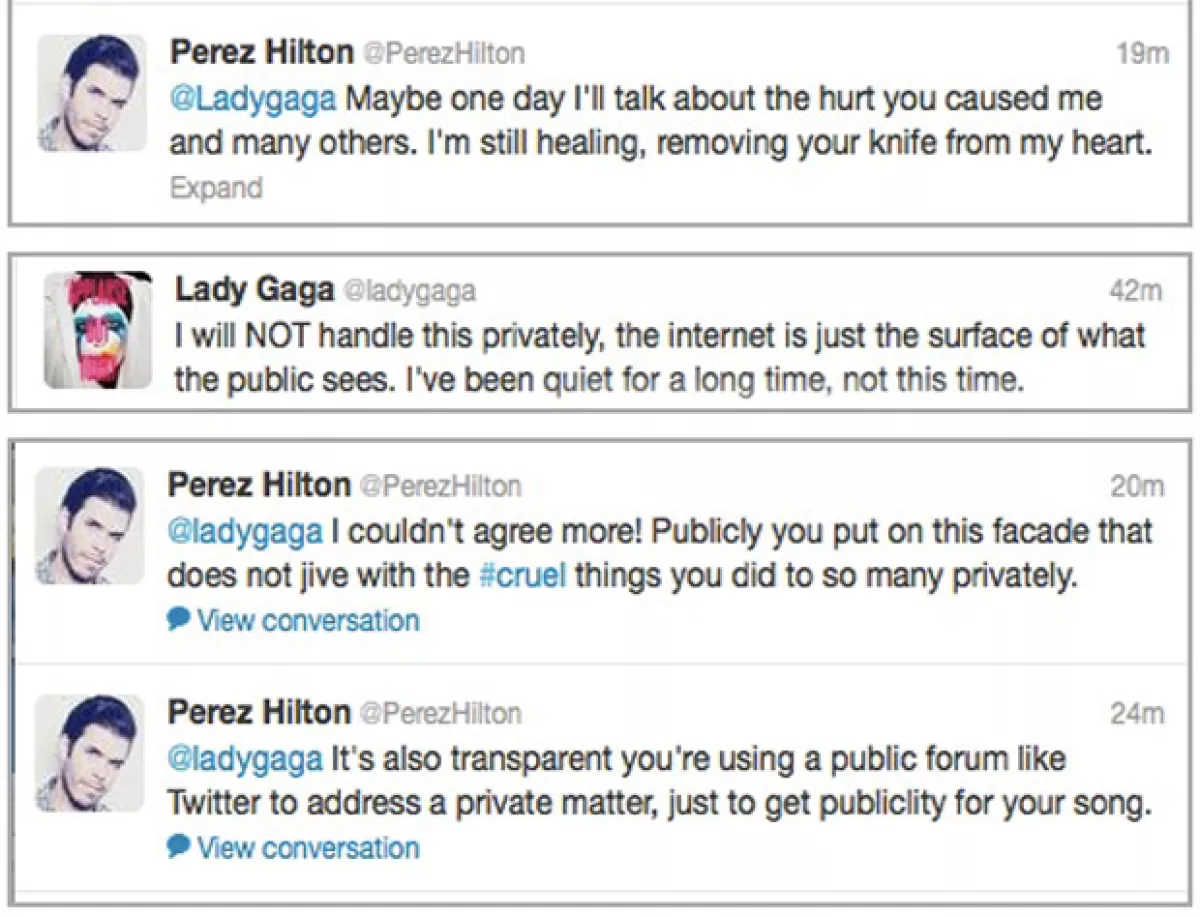 "Si los fans de Lady Gaga quieren mostrarle su apoyo, que compren su música", escribió Hilton