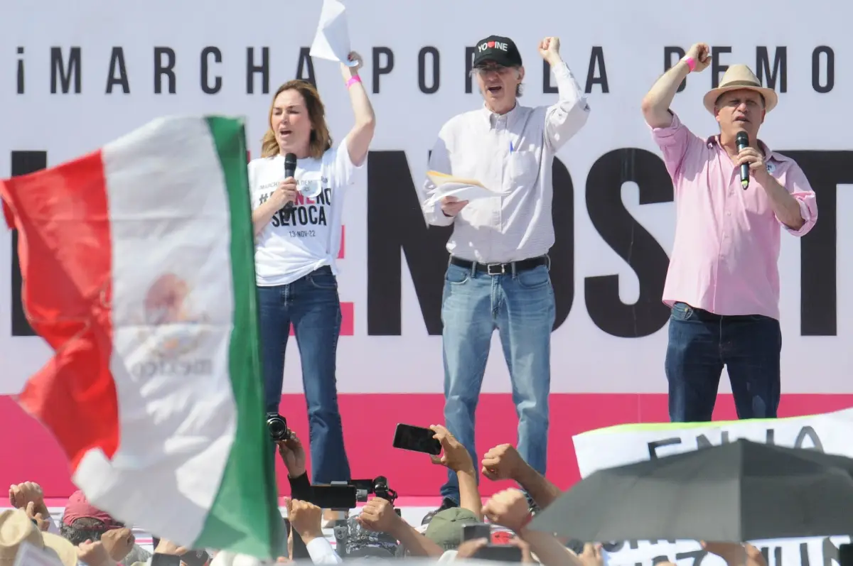 José Woldenberg, ex consejero presidente del INE, durante el mitin.