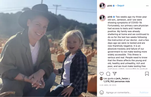 Pink y su hijo Jameson