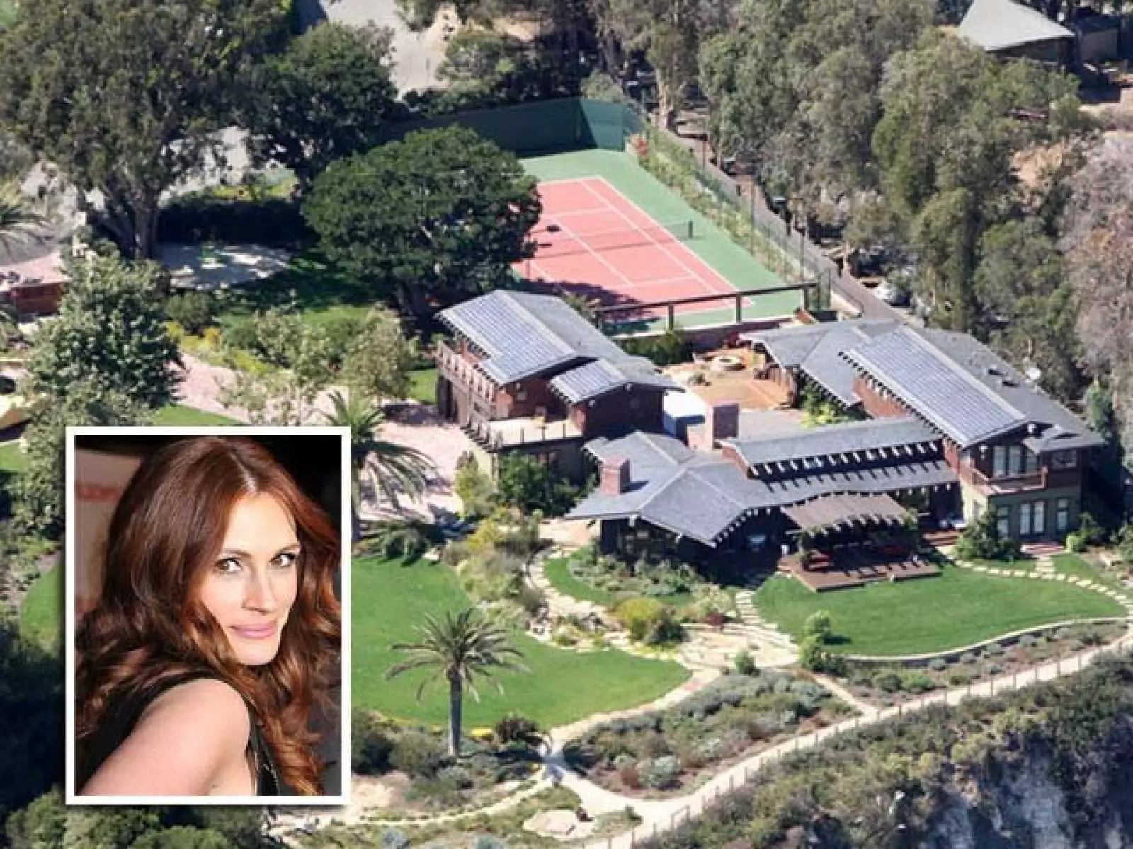 Julia Roberts gastó 20 millones de dólares en su casa de Malibú para que los techos generen su propia luz natural, también ocuparon en la construcción de la propiedad, materiales reciclados y sustentables.