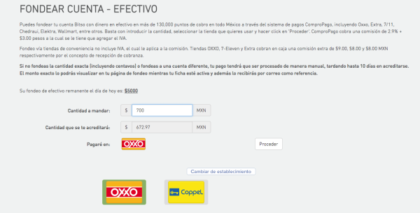 Fondear bitcoins desde Oxxo