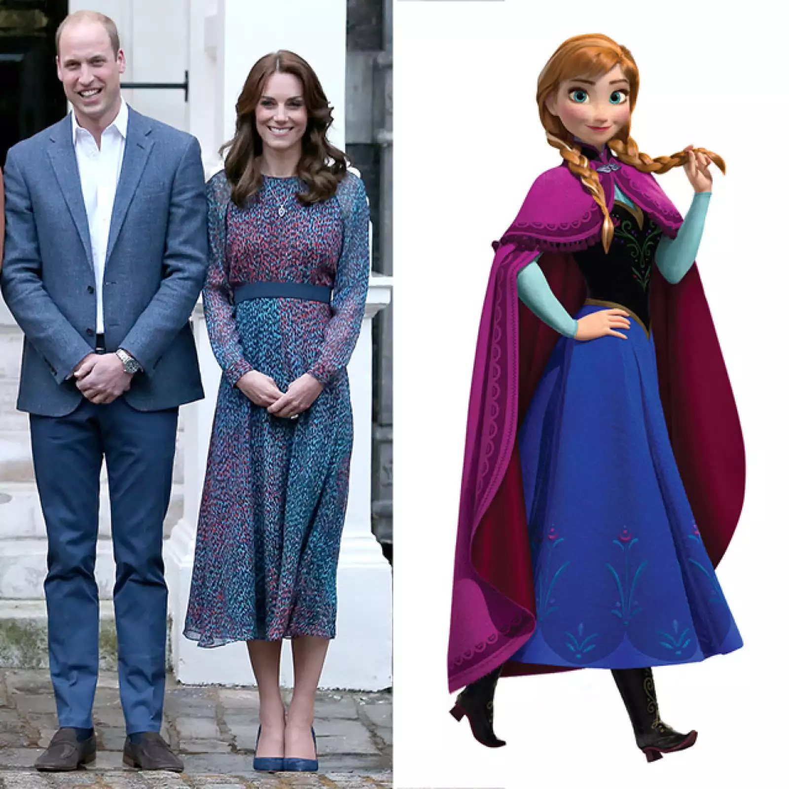 Cuando los Obama visitaron el Palacio de Kensington en 2016, Kate usó este vestido firmado por L.K. Bennett con los mismos colores que el look de Anna de Frozen.