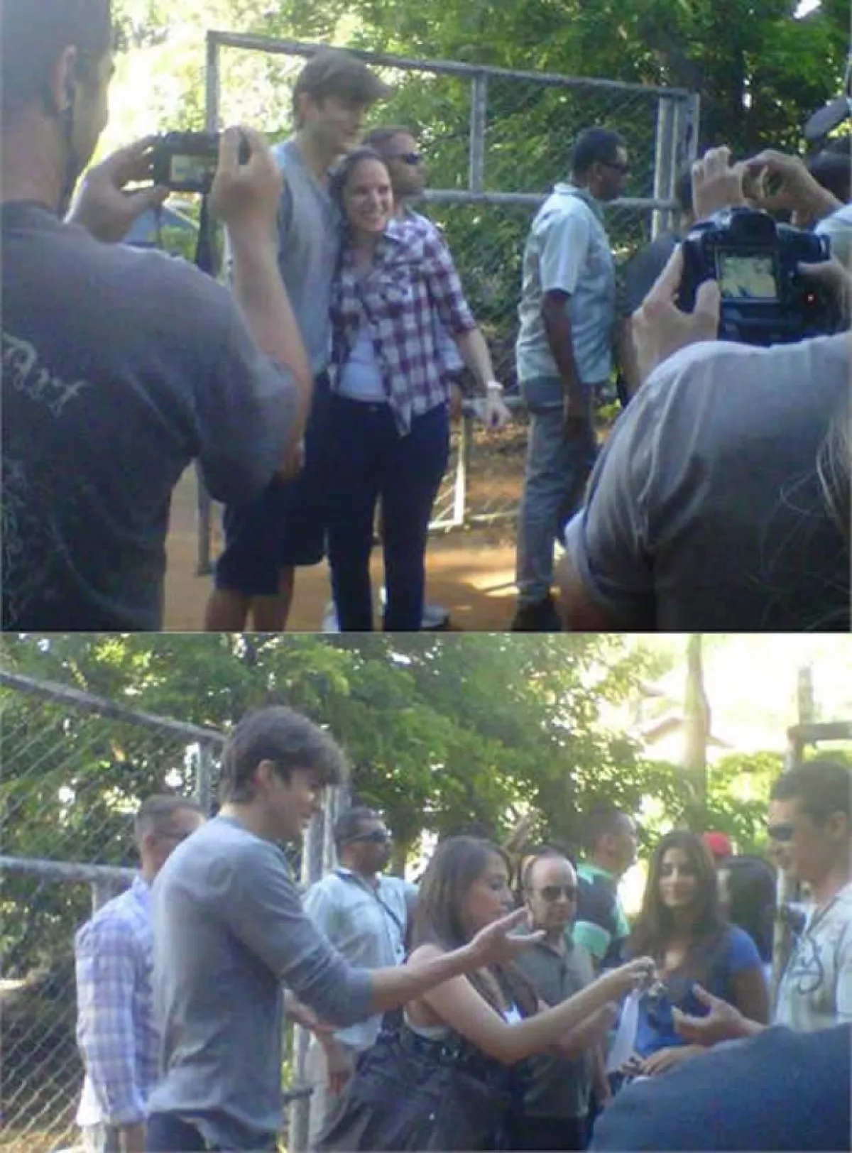 Conviviendo con sus fans en Brasil.