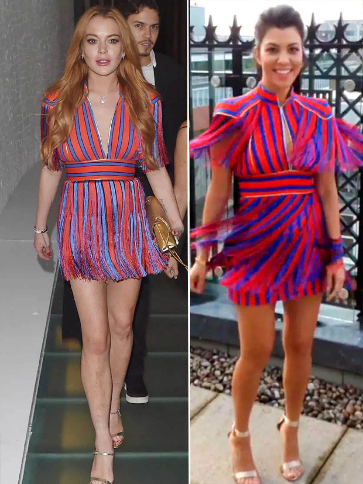 Es tal la confianza entre ellas, que Lindsay le prestó su vestido a Kourtney.